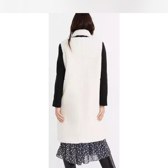 Madewell McClancy Sherpa Two-tone Long Coat‎ XXL black white - Picture 4 of 10